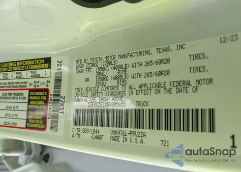 2024 Toyota Tundra Hybrid 1794 Edition from USA, damaged, VIN 5TFMC5ECXRX005655